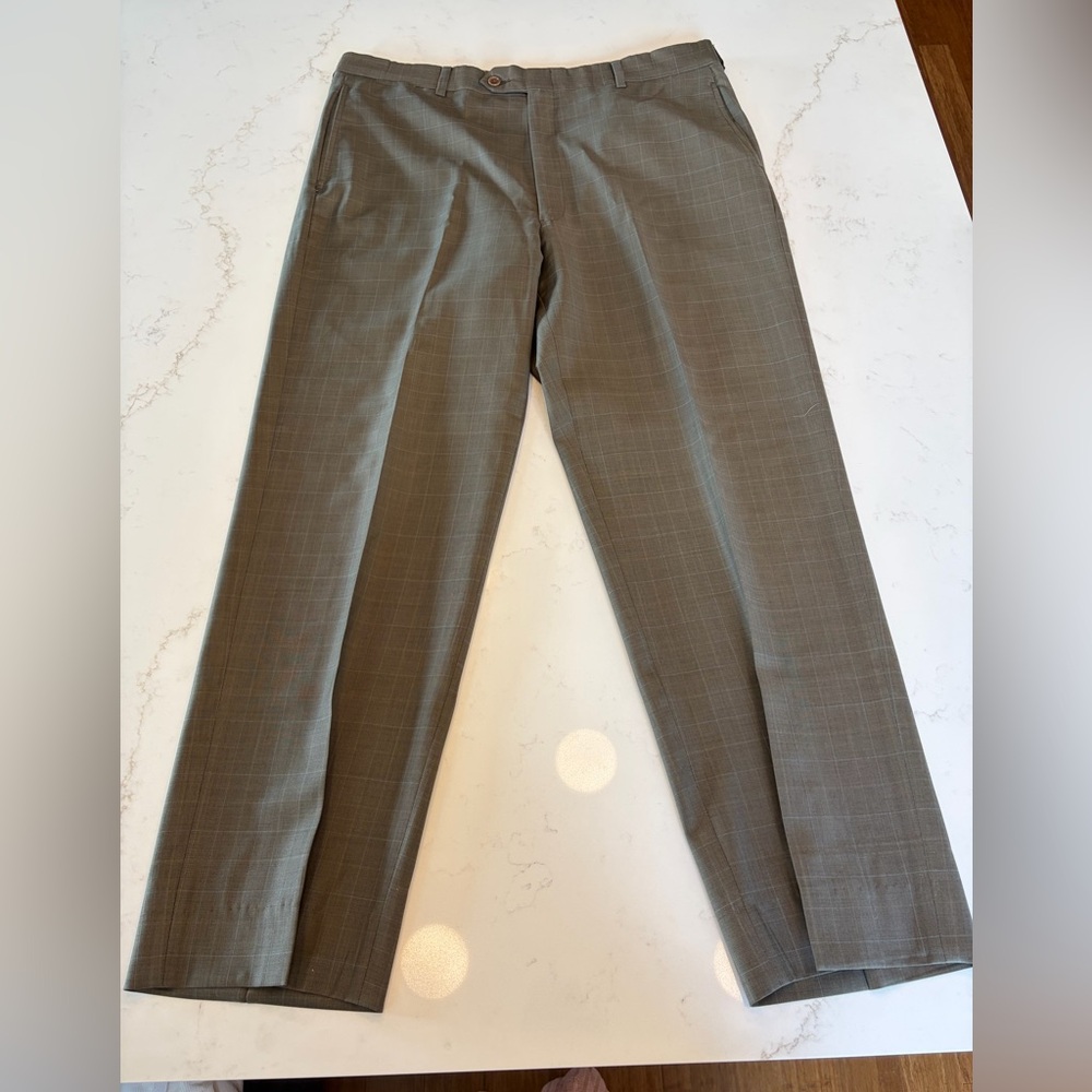 Tommy Hilfiger Olive Green Plaid Dress Pants